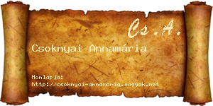 Csoknyai Annamária névjegykártya