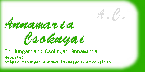 annamaria csoknyai business card