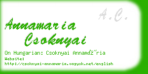 annamaria csoknyai business card